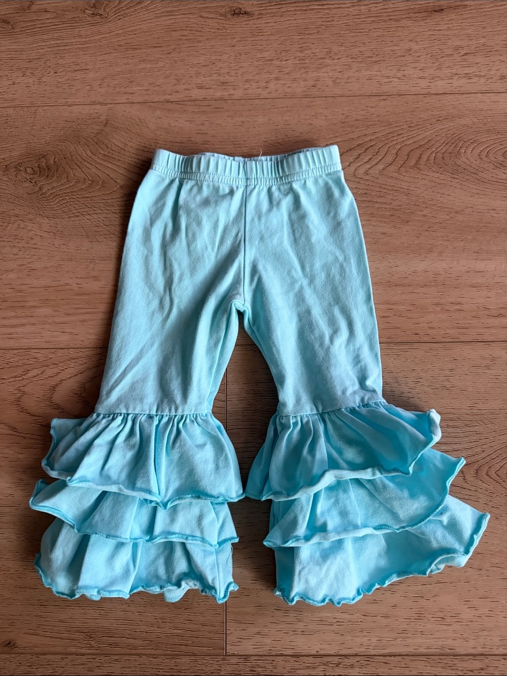 Girls' Aqua Tiered Ruffle Leggings 6 months